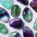Fluorine Third eye chakra - AJNA - Bones, teeth, skin, immune system (green), lungs (green/blue), allergy (green), protection, concentration, intuition (purple), openness (purple), memory (yellow), intelligence (yellow), expression (blue), creativity (blue), energy (pink)