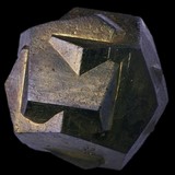iron cross twinned pyrite crystals