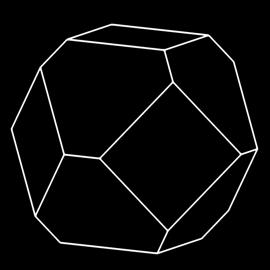 Cuboctaèdre modèle cristallographique patron / Crystal paper model pattern