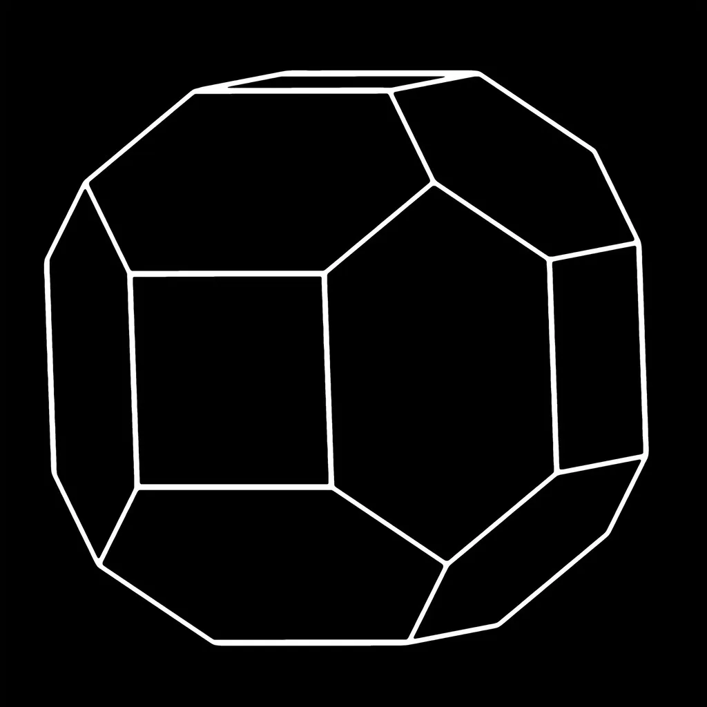 Cuborhombododécaèdre modèle cristallographique patron / Crystal paper model pattern