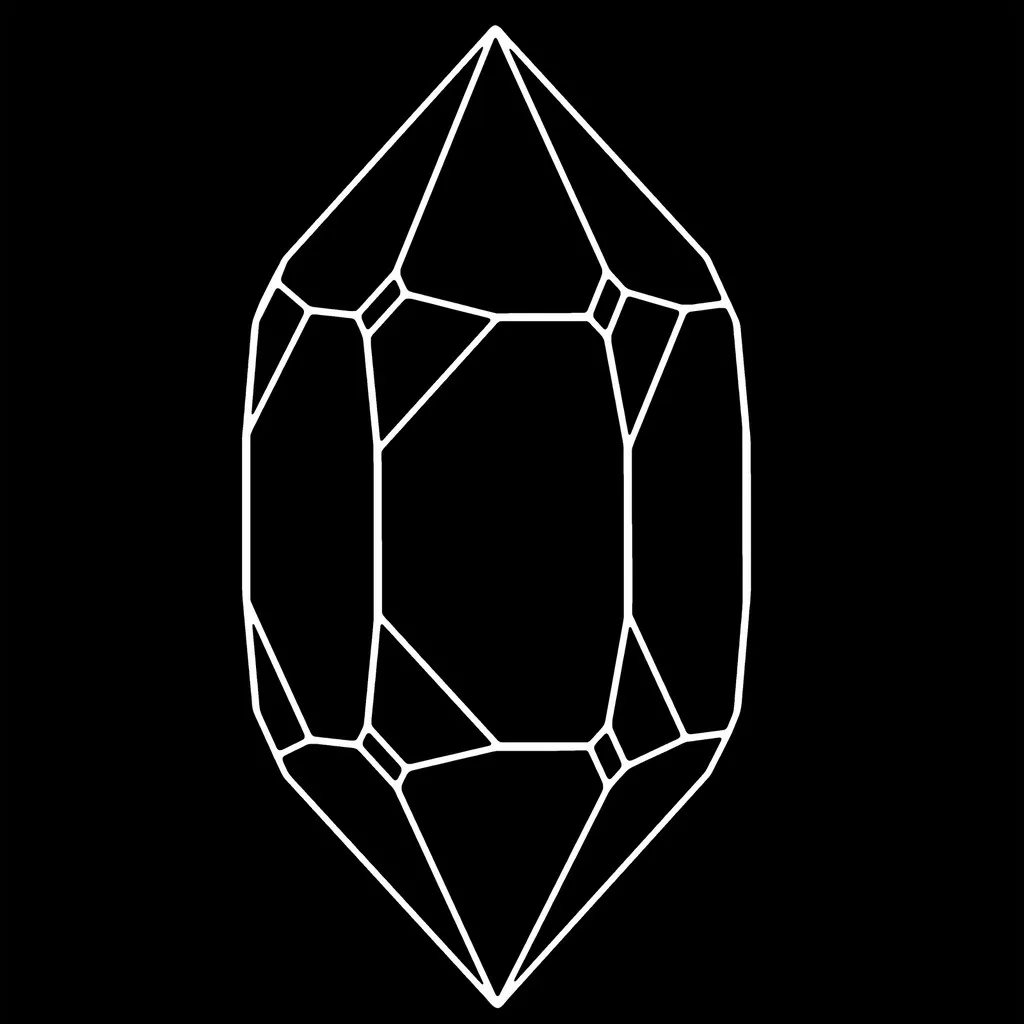 Quartz maclé modèle cristallographique patron / Crystal paper model pattern