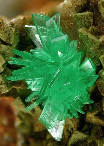 Annabergite du Laurion, Grèce © Stephan Wolfsried