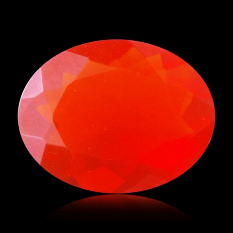 Opale de feu taillée du Mexique