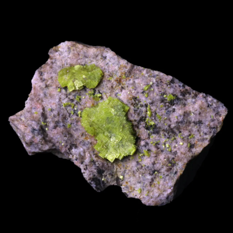 Autunite des Bois Noirs, Loire, France