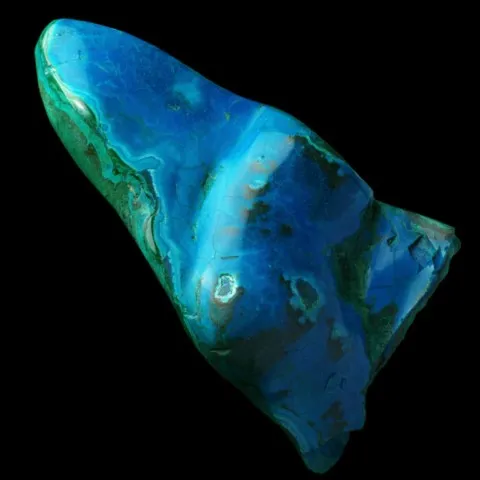 Chrysocolle et malachite polie
