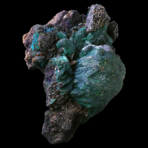 Chrysocolle et wulfénite de Whim Creek Copper Mine, Whim Creek, Roebourne Shire, Western Australia, Australie