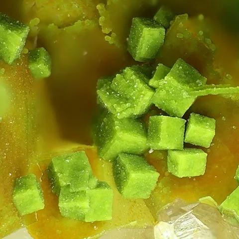 Bariopharmacosiderite pseudomorphosée en chénevixite de Clara Mine, Allemagne © Michael Förch