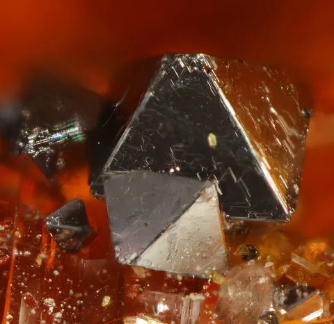 Clausthalite sur rhodochrosite de Merelani Hills, Tanzanie © John A. Jaszcak