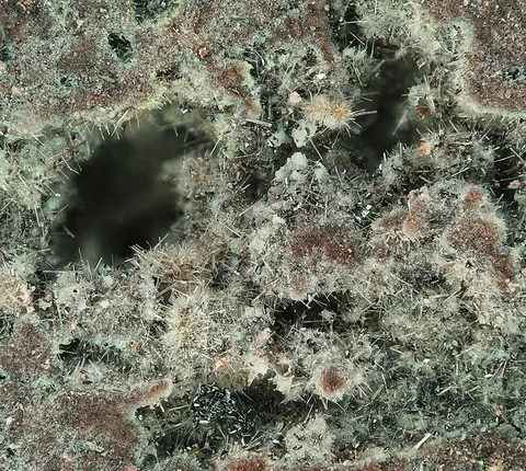 Clinoenstatite de Arsenatnaya, Champs volcanique de Tolbachik, Russie © Stephan Wolfsried