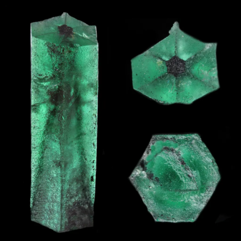 Cristal d'émeraude trapiche développé de Muzo, Colombie © Martin Slama