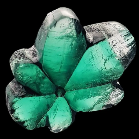 Cristal d'émeraude trapiche développé de Muzo, Colombie © Martin Slama