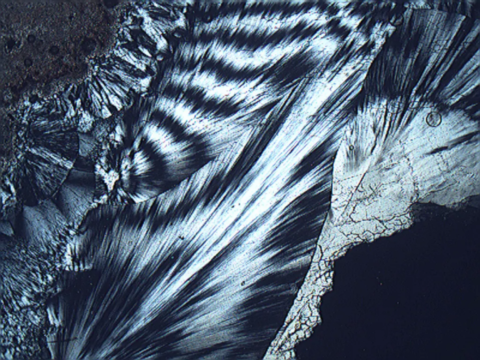 Fibres de calcédoine à extinction périodique