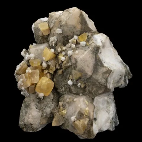 Fresnoite sur analcime de Junnila Mine, Californie, USA © Rob Lavinsky
