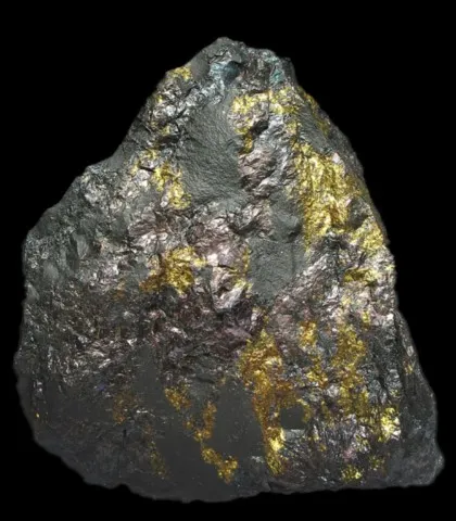 Germanite violacée et chalcopyrite de Kipushi Mine, Katanga, R. D. du Congo © Gerard van der Velt