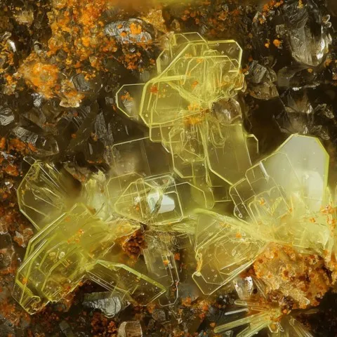 Heinrichite de Schmiedestollen dump, Wittichen, Allemagne © Stephan Wolfsried