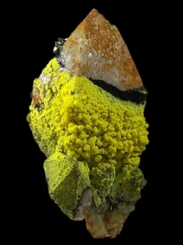 Phurcalite et quartz de Assunção Mine, Viseu, Portugal © Carlos Gonzalez Bargueño