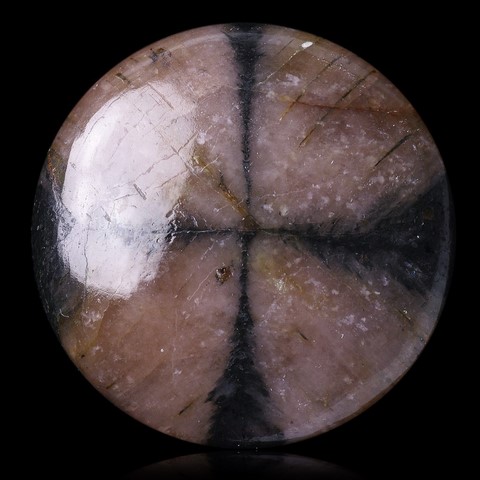 Chiastolite (andalousite à inclusions charbonneuses en croix)