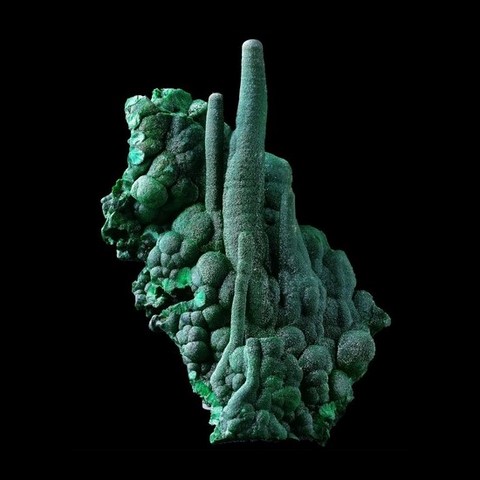 Stalactite de malachite du Congo