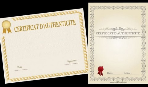 Certificat d'authenticité minéraux et fossiles