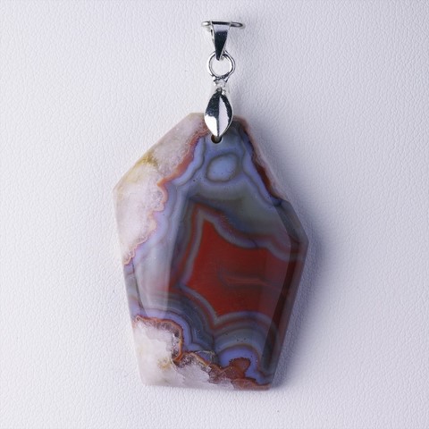 Pendentif argent en agate de l'Etelon (Allier)