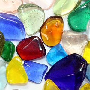 Multicolor glass tumbled stones