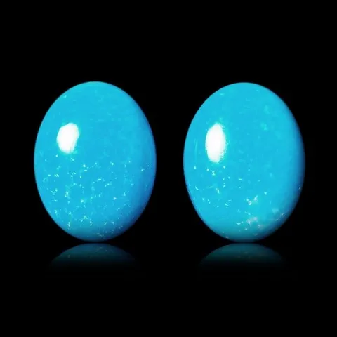 Cabochons de turquoise de Sleeping Beauty, Globe, Arizona, USA