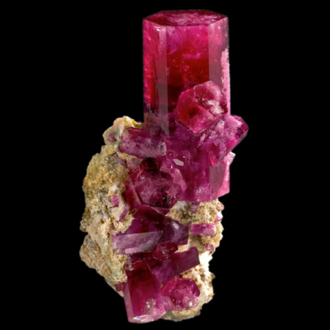 Béryl rouge de 3,7 cm de Violet Claims, Beaver County, Utah, USA © Rob Lavinsky