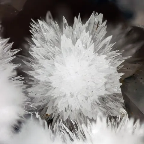 Strontianite des serpentinites de Teliatko, Slovaquie © Martin Stevko
