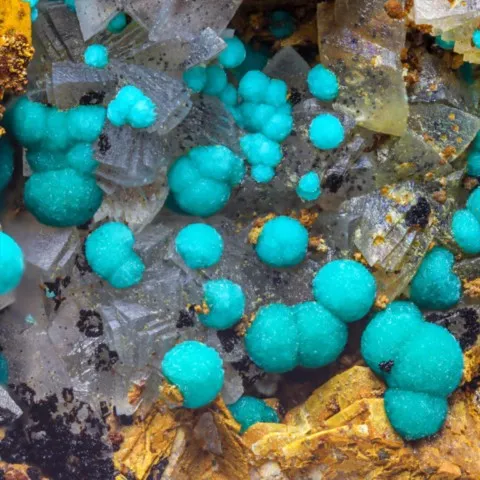 Tyrolite de Sankt Peter mine, Ste-Marie-aux-Mines, Haut-Rhin, France © Henk Smeets