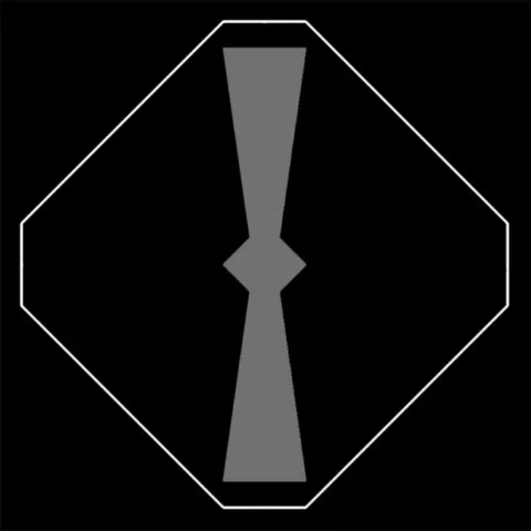 Tétraèdre positif avec faces du tétraèdre négatif et du cube développées davantage