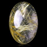 Rutilated quartz gemstone